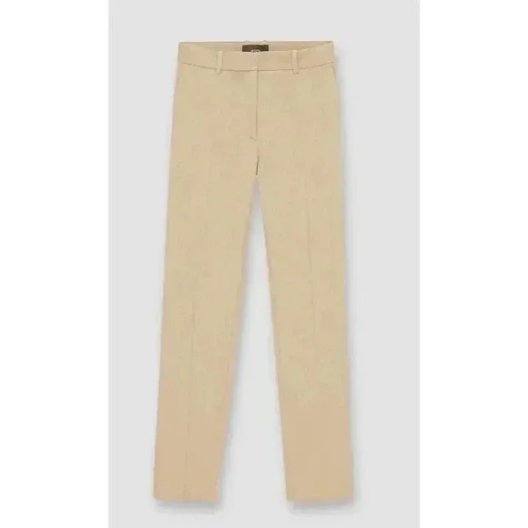 $435 Joseph High-Rise Slim Gabardine Trouser Pants in Tan Women’s Sz 4 U…